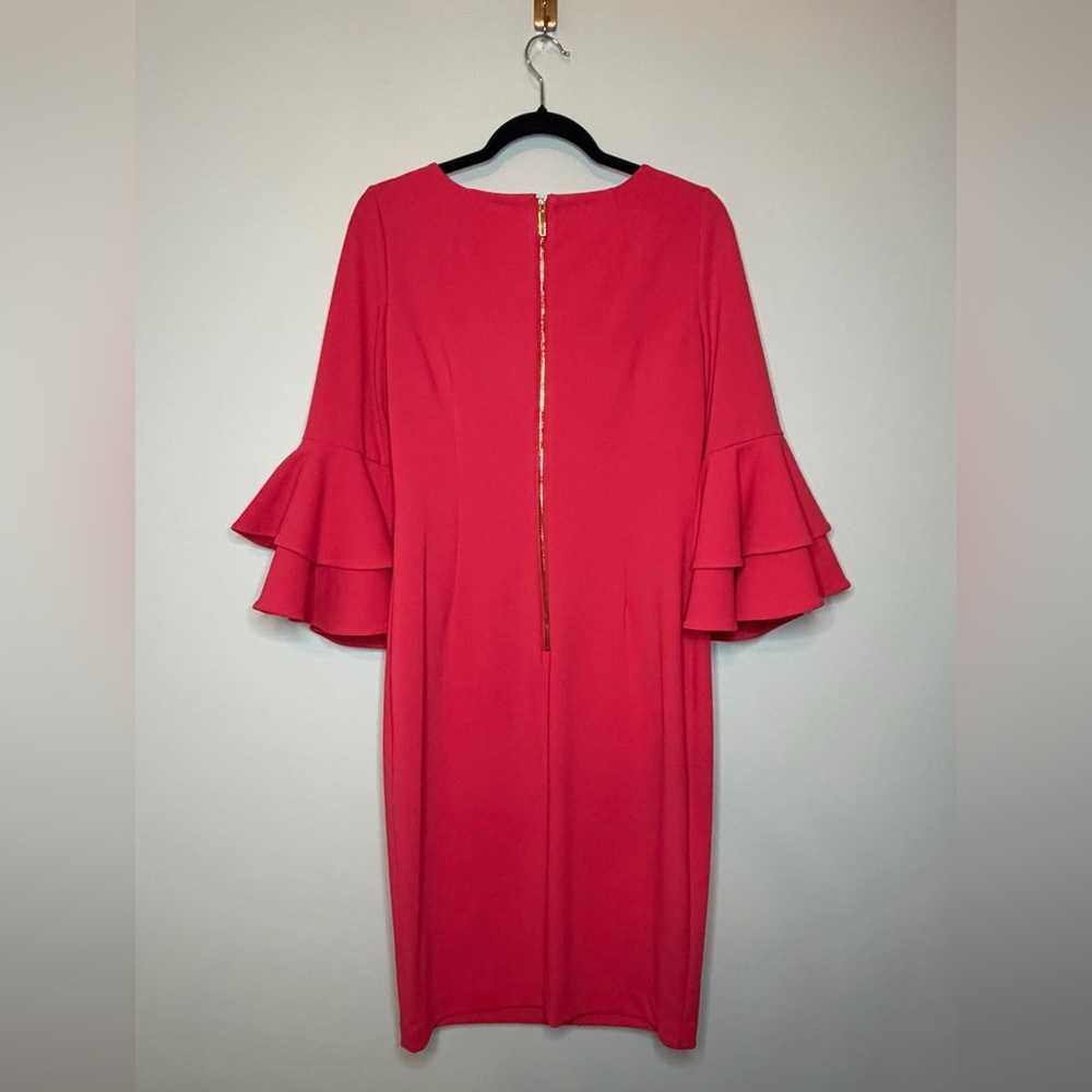 Calvin Klein Women’s Ruffled-Sleeve Sheath Dress Size 6 - Picture 4 of 10